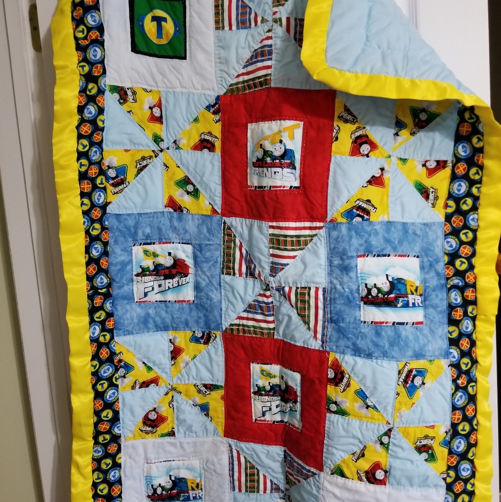 Handmade thomas the train quilt